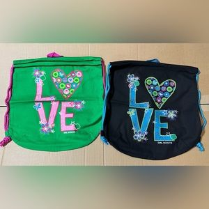 Lot of 28 Girl Scout Drawstring Backpacks